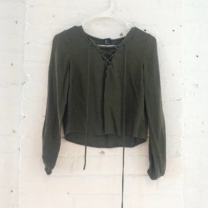 Forever 21 Lace-Up Crop Top